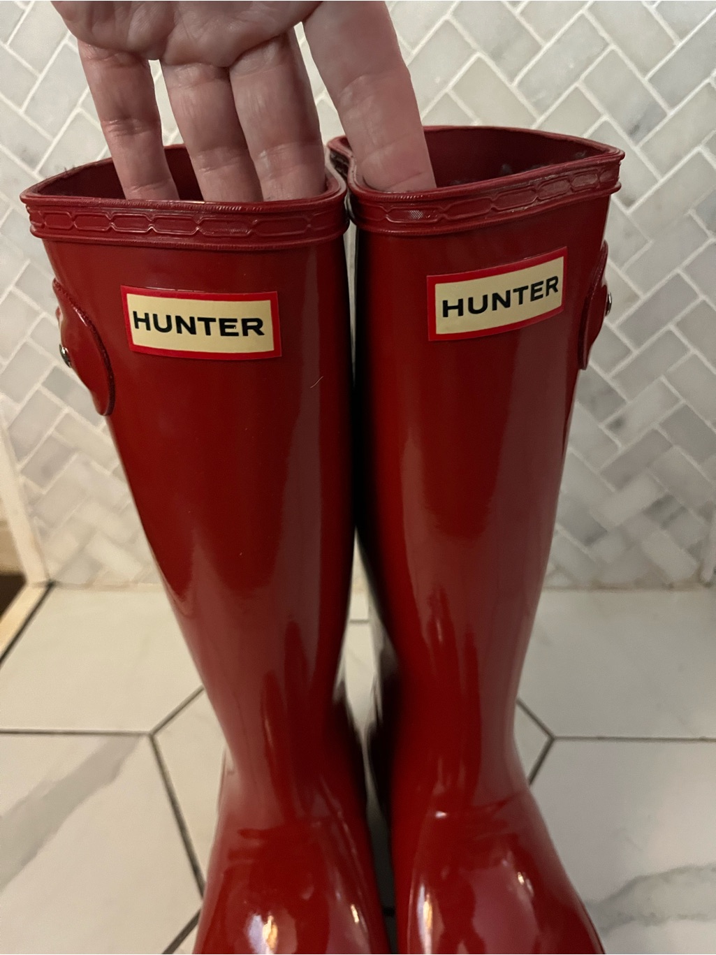 Hunter Gloss Red Knee-High Rain Boots Big Kids — image 6 of 8